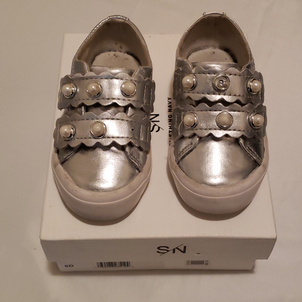 S/N Something navy infant sneakers for girls